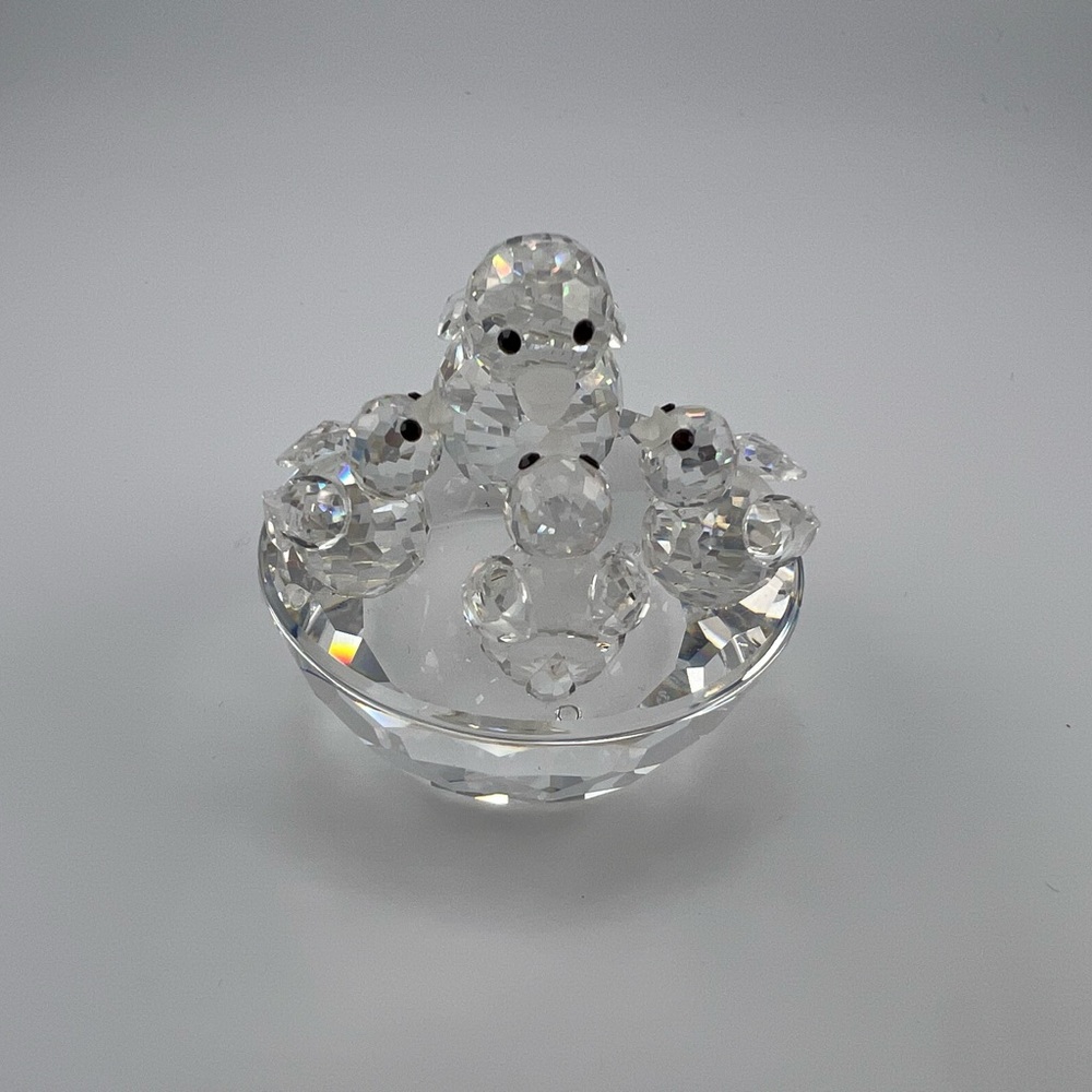 Swarovski crystal mother chick with 3 babies